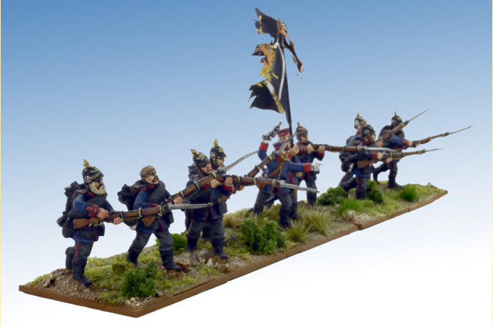 A unit of Prussians from the War of 1866 skirmishing. 