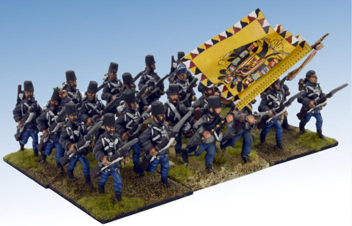 A regiment of Hungarian Infantry, part of the Austrian army, for the War of 1866. 