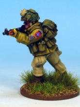 Paratrooper Sergeant of the 82nd Airborne Division. This guy has jump trousers inspired by the Action Man 82nd Paratrooper. He is also sporting M1939 Gloves Riding and black face paint.