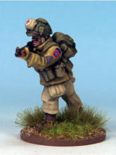 Paratrooper Sergeant of the 82nd Airborne Division. This guy has jump trousers inspired by the Action Man 82nd Paratrooper. He is also sporting M1939 Gloves Riding and black face paint.