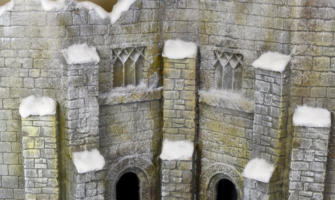 Frostgrave Diorama, the snowy walls of Frostgrave. 