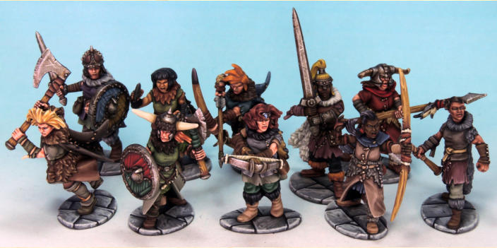 The box set of hard plastic figures allows you to build 20 different female Barbarians. 