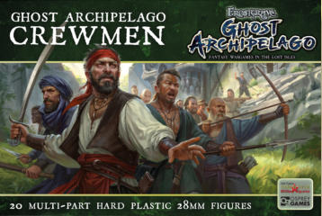 Twenty plastic crewmen for Ghost Archipelago. Each plastic frame has multiple weapon choices for you to design unique crew to accompany your Heritor and Warden into the Ghost Archipelago. 28mm sized plastic figures, unpainted and require assembly using gl
