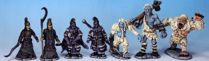 SIZE COMPARISON, Left to right, Armoured Skeletons, Wraith Knights, Snow Troll, Frost Giant and White Gorilla