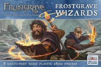 This boxed set offers enough parts to build eight wizards or apprentices for Frostgrave. It includes a wide range of heads, arms, equipment, and familiars, and is also compatible with the Soldiers, Cultists, and Barbarians boxed sets.