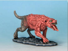 Chronohounds resemble large, lean, and hairless hounds. They have long tongues that loll out of their mouths, and they are constantly salivating. Beyond aggressive, they seem to relish violence, and will usually attack strangers on sight 