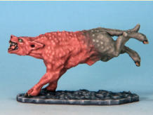 Chronohounds resemble large, lean, and hairless hounds. They have long tongues that loll out of their mouths, and they are constantly salivating. Beyond aggressive, they seem to relish violence, and will usually attack strangers on sight 