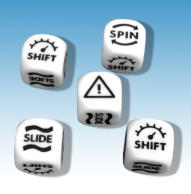 Dice designed for use in the Vehicular Mayhem game Gaslands. In the game Gaslands, you need Skid Dice. These have custom faces on them to make playing the game much easier. Five per pack. North Star are part of the 'Friends of Gaslands' program.