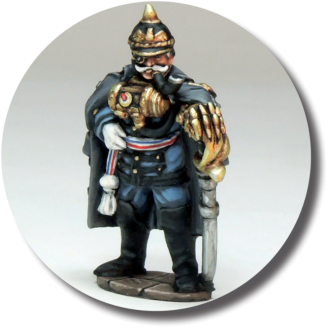 PICKELHAUBE, COLLAR, PIPING, BOOTS, HILT & PIPE. These are all the same colour, so it is a good opportunity to get quite a few things done in one go. When highlighting, leave plenty of the original layer of black showing. To make sure all the black areas 