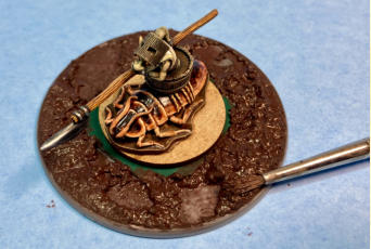 I decided to use the same technique I had done for my Great War Western Front models, creating puddles and pools.  