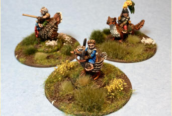 Its by no means necessary to have this many, but I find that having two different variants on a base really helps to create a naturalistic look.  These were applied with a pair of tweezers and a dot of PVA glue.
