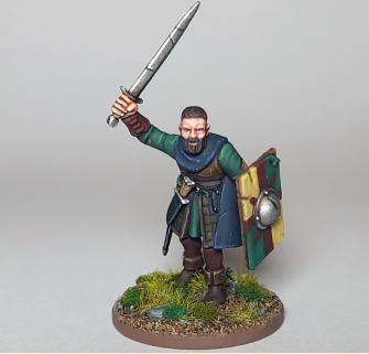 Peter Smith. Human Officer. Oathmark Human Infantry. The colour choices are well-judged, subtle and restrained, working perfectly for the model. The distressing adds depth and character without overdoing it.