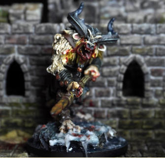 Andrei-Cristian Gheorghe. Borock. A horrific amalgam of gnoll and minotaur Frostgrave.