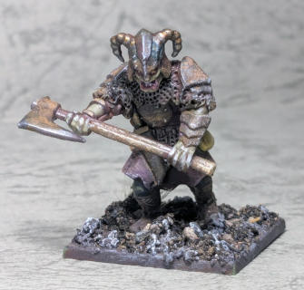 Tomohiro Itakura らくだ屋.  Demon Orc. Oathmark Orc infantry and Frostgrave Demon.