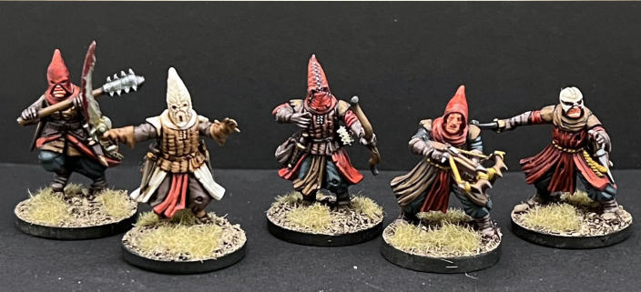 Samuel Fradsham. Five Cultists. Frostgrave Cultists