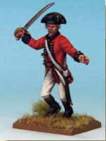 MT0108 - British Officer (War of Independence).  Muskets & Tomahawks > M&T II Figures > War of Independence. Painting by Andrew Taylor, photography by Kev Dallimore.