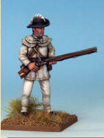 MT0109 - American Riflemen (War of Independence).  Muskets & Tomahawks > M&T II Figures > War of Independence. Painting by Andrew Taylor, photography by Kev Dallimore.