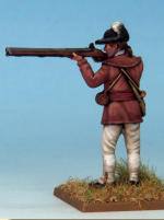 MT0109 - American Riflemen (War of Independence).  Muskets & Tomahawks > M&T II Figures > War of Independence. Painting by Andrew Taylor, photography by Kev Dallimore.