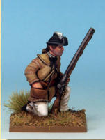 MT0109 - American Riflemen (War of Independence).  Muskets & Tomahawks > M&T II Figures > War of Independence. Painting by Andrew Taylor, photography by Kev Dallimore.