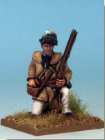 MT0109 - American Riflemen (War of Independence).  Muskets & Tomahawks > M&T II Figures > War of Independence. Painting by Andrew Taylor, photography by Kev Dallimore.