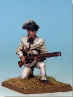 MT0109 - American Riflemen (War of Independence).  Muskets & Tomahawks > M&T II Figures > War of Independence. Painting by Andrew Taylor, photography by Kev Dallimore.