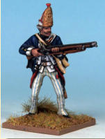 MT0117 - German Grenadiers.  Painting by Andrew Taylor, photography by Kev Dallimore.  German Mercenaries that served in the War of independence, recruited from Hesse-Cassel and Brunswick.