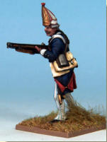 MT0117 - German Grenadiers.  Painting by Andrew Taylor, photography by Kev Dallimore.  German Mercenaries that served in the War of independence, recruited from Hesse-Cassel and Brunswick.