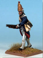 MT0117 - German Grenadiers.  Painting by Andrew Taylor, photography by Kev Dallimore.  German Mercenaries that served in the War of independence, recruited from Hesse-Cassel and Brunswick.