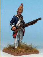 MT0117 - German Grenadiers.  Painting by Andrew Taylor, photography by Kev Dallimore.  German Mercenaries that served in the War of independence, recruited from Hesse-Cassel and Brunswick.