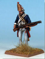 MT0117 - German Grenadiers.  Painting by Andrew Taylor, photography by Kev Dallimore.  German Mercenaries that served in the War of independence, recruited from Hesse-Cassel and Brunswick.