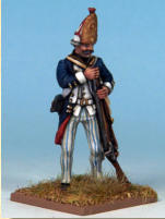 MT0117 - German Grenadiers.  Painting by Andrew Taylor, photography by Kev Dallimore.  German Mercenaries that served in the War of independence, recruited from Hesse-Cassel and Brunswick.