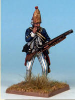 MT0117 - German Grenadiers.  Painting by Andrew Taylor, photography by Kev Dallimore.  German Mercenaries that served in the War of independence, recruited from Hesse-Cassel and Brunswick.