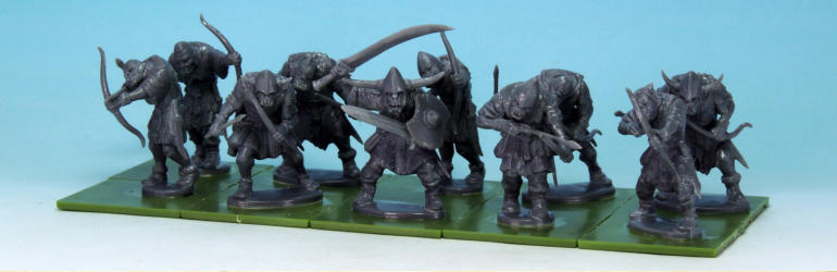 The Goblin units are pretty much straight from the box though with head and spears sometimes selected from the Goblin Rider box just to add variety and some given Dwarf shields.