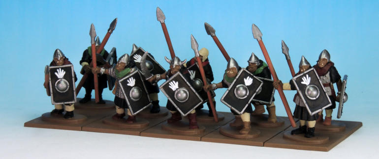 Half Orcs of The White Hand (Orc Spear) with colours painted in.
