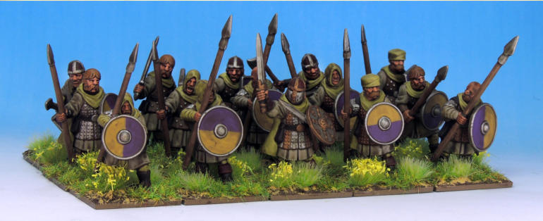 The Beornings have the Human bodies and heads but with the plain, round Dwarf shields and are exclusively spearmen. Shields aside – with an Armoured Dwarf shield for the leader – they are a pretty straight build.