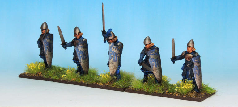 The units of armoured elves are similarly just built from the box. These shots show the LBM decals on the shields.