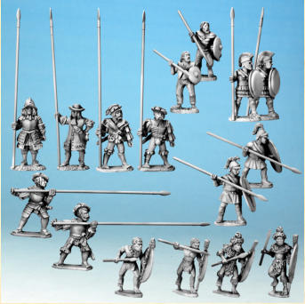 The plastic spears may be used for a wide variety of models, from Matabele warriors to late eighteenth-century pikemen. 