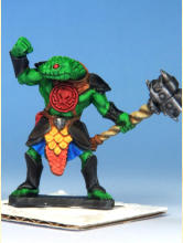 Heritor II. The chest roundel is in Blood Red, armour all Grim Black, mace haft Pallid Bone, mace head Polished Silver then Gravelord Grey, Zealot Yellow and Fire Giant Orange on the loincloth. 