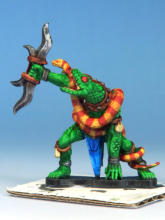 Warden II. The snake is Zealot Yellow overlaid with Blood Red stripes, Hardened Leather armour and details in Pallid Bone. 