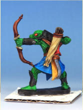 Scout. Grim Black armour, Hardened Leather belt, straps and bow, Pallid Bone quiver with Hardened Leather stripe, Zealot Yellow tunic detail at the back.