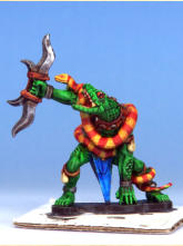 Warden II. His teeth are Pallid Bone and the snakes eyes Blood Red. 