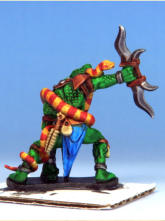 Warden II. His teeth are Pallid Bone and the snakes eyes Blood Red. 