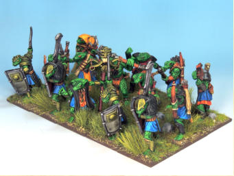The OathmarkSnake-man Infantry unit with its armoured front rank.