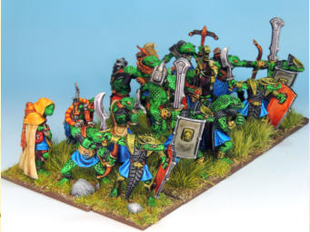 The OathmarkSnake-man Infantry unit with its armoured front rank.