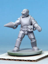 Kit-bashed Automatons/Trooper builds. As the models were already primed grey, I went for a white zenithal undercoat applied from above over the grey. If you search on YouTube for zenithal undercoat you will see what it is. 