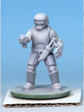 Kit-bashed Automatons/Trooper builds. As the models were already primed grey, I went for a white zenithal undercoat applied from above over the grey. If you search on YouTube for zenithal undercoat you will see what it is. 