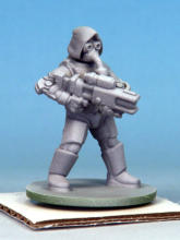 Kit-bashed Automatons/Trooper builds. As the models were already primed grey, I went for a white zenithal undercoat applied from above over the grey. If you search on YouTube for zenithal undercoat you will see what it is. 