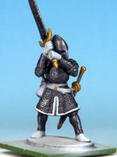 Weapons etc. painted in, I then lightly dry-brushed the armour with Warpaints Fanatic Metallic Mithril, using the same to add battle damage to both the armour and the swords.