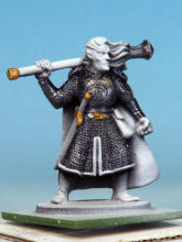 Weapons etc. painted in, I then lightly dry-brushed the armour with Warpaints Fanatic Metallic Mithril, using the same to add battle damage to both the armour and the swords.