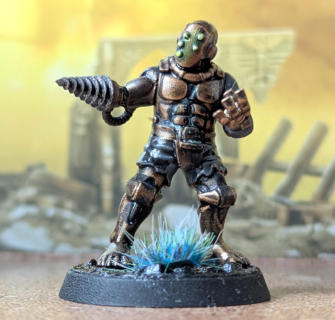 Christopher Chetwood. Big Daddy. Striking green glow effects draw the eye, while grimy metalwork adds texture and grit. The alien grass is a subtle but clever touch that completes the scene with flair.